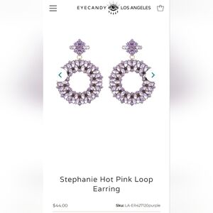 EYE CANDY LA Stephanie Hot Loop Earring Purple
